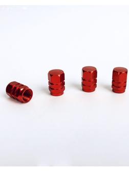 Колпачок на вентиль TORSO, красный, набор 4 шт