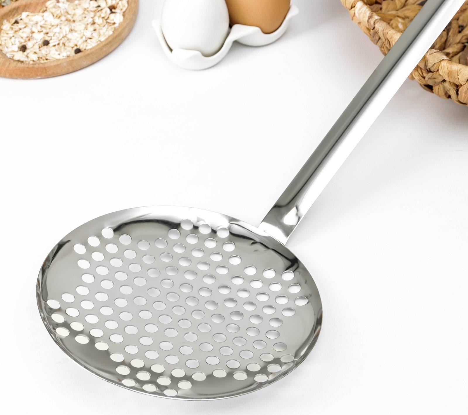 Шумовка «Поварская», h=53 см, цвет серебряный