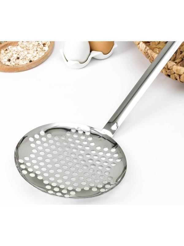 Шумовка «Поварская», h=53 см, цвет серебряный