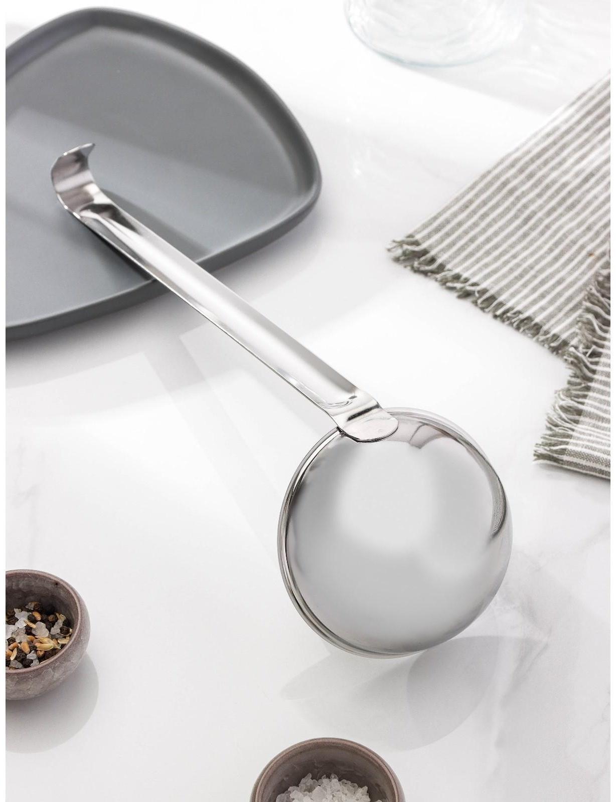 Половник для каши, 250 мл, цельнометаллическая ручка, цвет серебряный