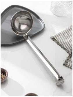 Половник для каши, 250 мл, цельнометаллическая ручка, цвет серебряный