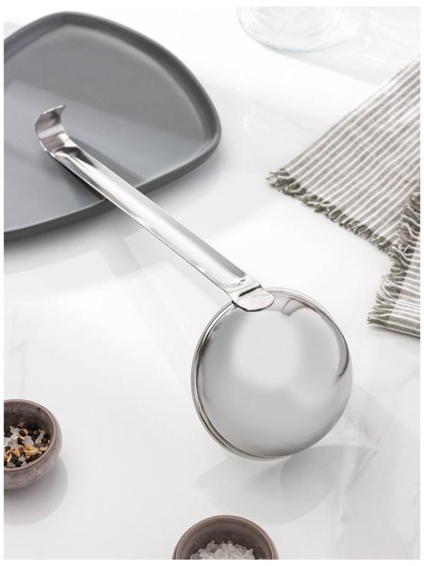 Половник для каши, 250 мл, цельнометаллическая ручка, цвет серебряный