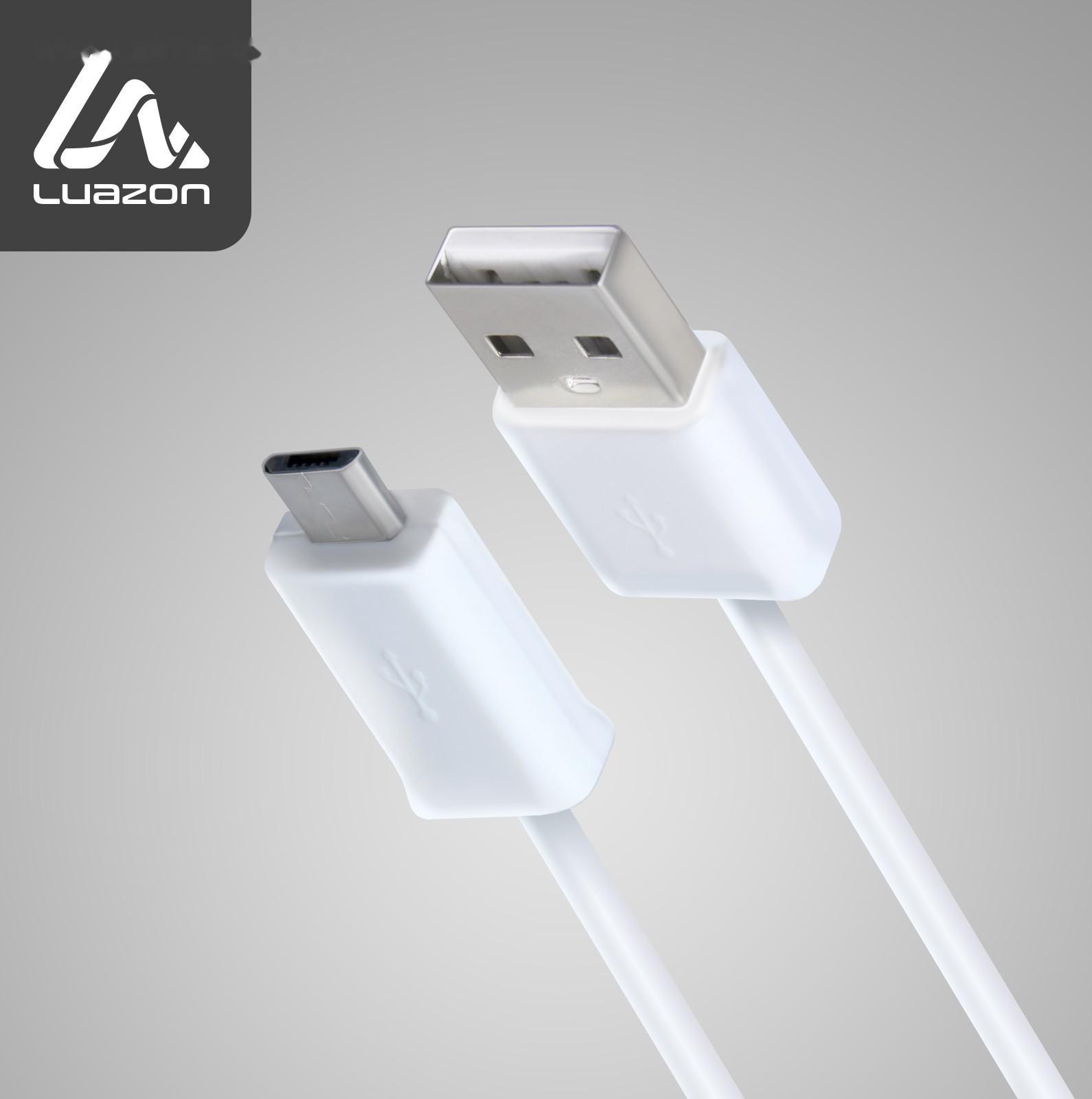 Кабель LuazON, microUSB - USB, 1 А, 0.8 м, белый