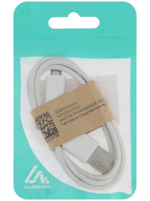 Кабель LuazON, microUSB - USB, 1 А, 0.8 м, белый