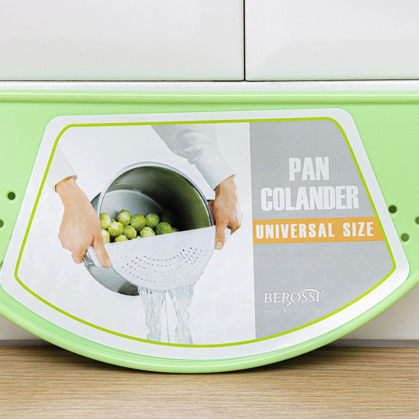 Дуршлаг на кастрюлю, d=28 см, цвет зелёный