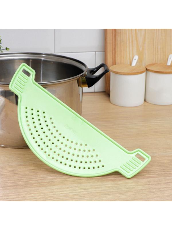 Дуршлаг на кастрюлю, d=28 см, цвет зелёный