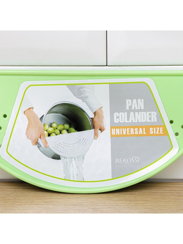 Дуршлаг на кастрюлю, d=28 см, цвет зелёный