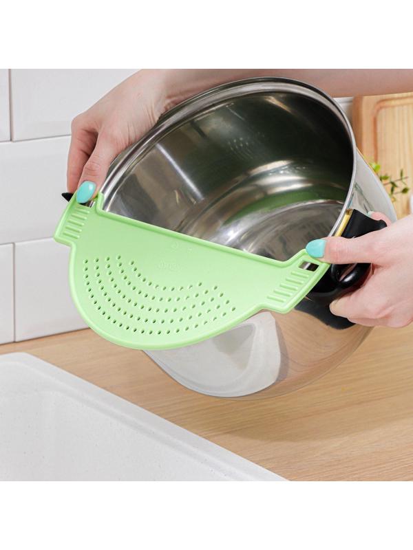 Дуршлаг на кастрюлю, d=28 см, цвет зелёный