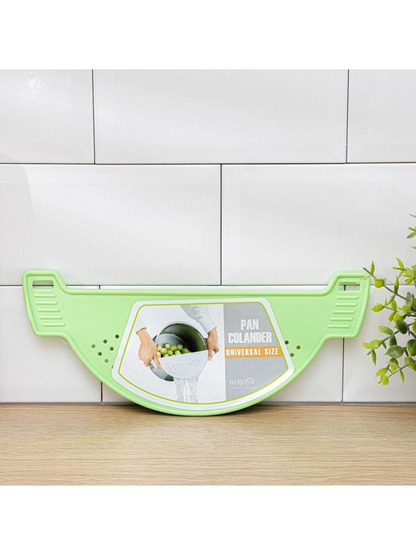Дуршлаг на кастрюлю, d=28 см, цвет зелёный