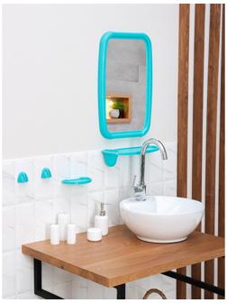 Набор для ванной комнаты Optima, цвет бирюзовый