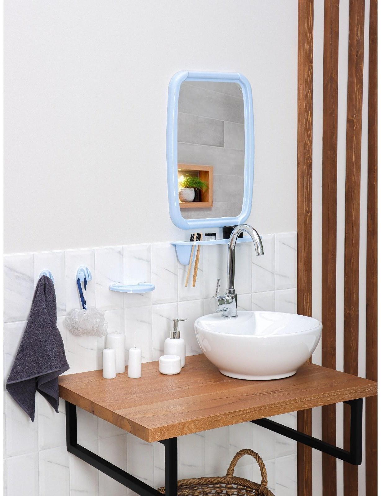 Набор для ванной комнаты Optima, цвет светло-голубой