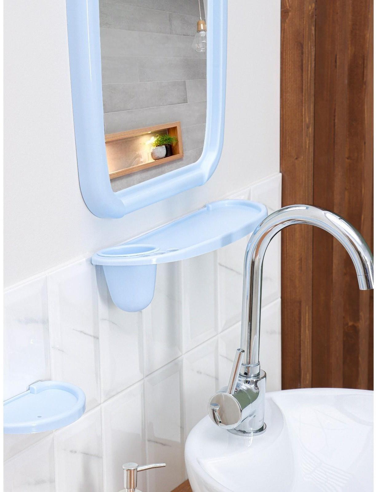 Набор для ванной комнаты Optima, цвет светло-голубой