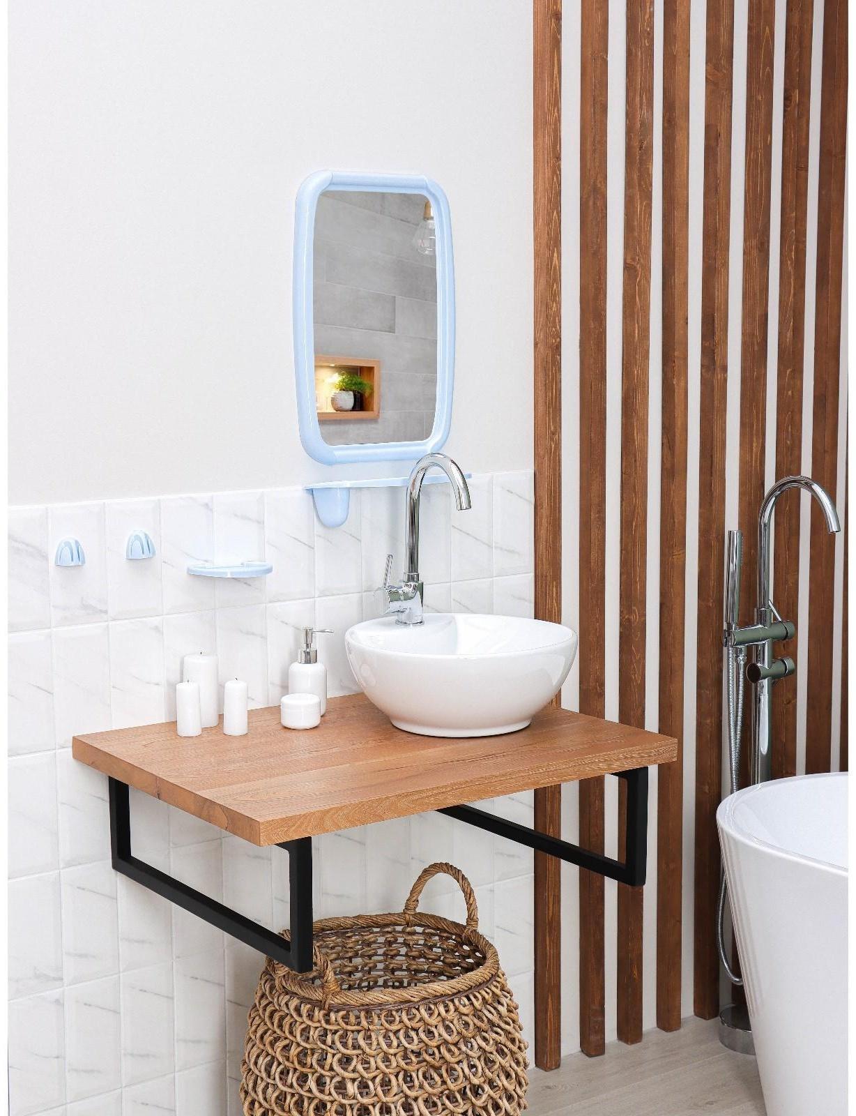 Набор для ванной комнаты Optima, цвет светло-голубой