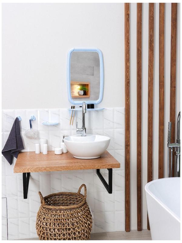 Набор для ванной комнаты Optima, цвет светло-голубой