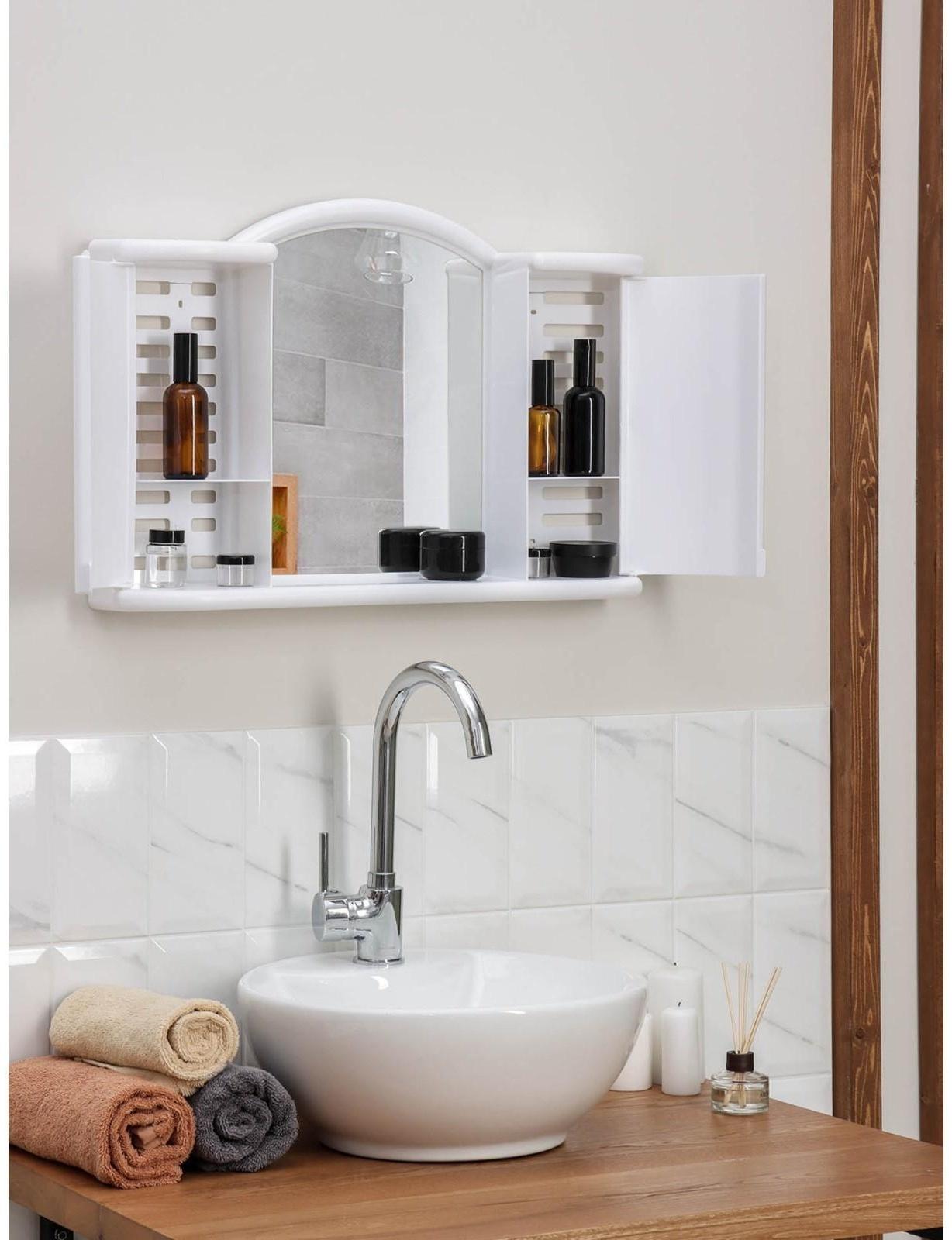 Шкафчик зеркальный для ванной комнаты «Арго», цвет снежно-белый