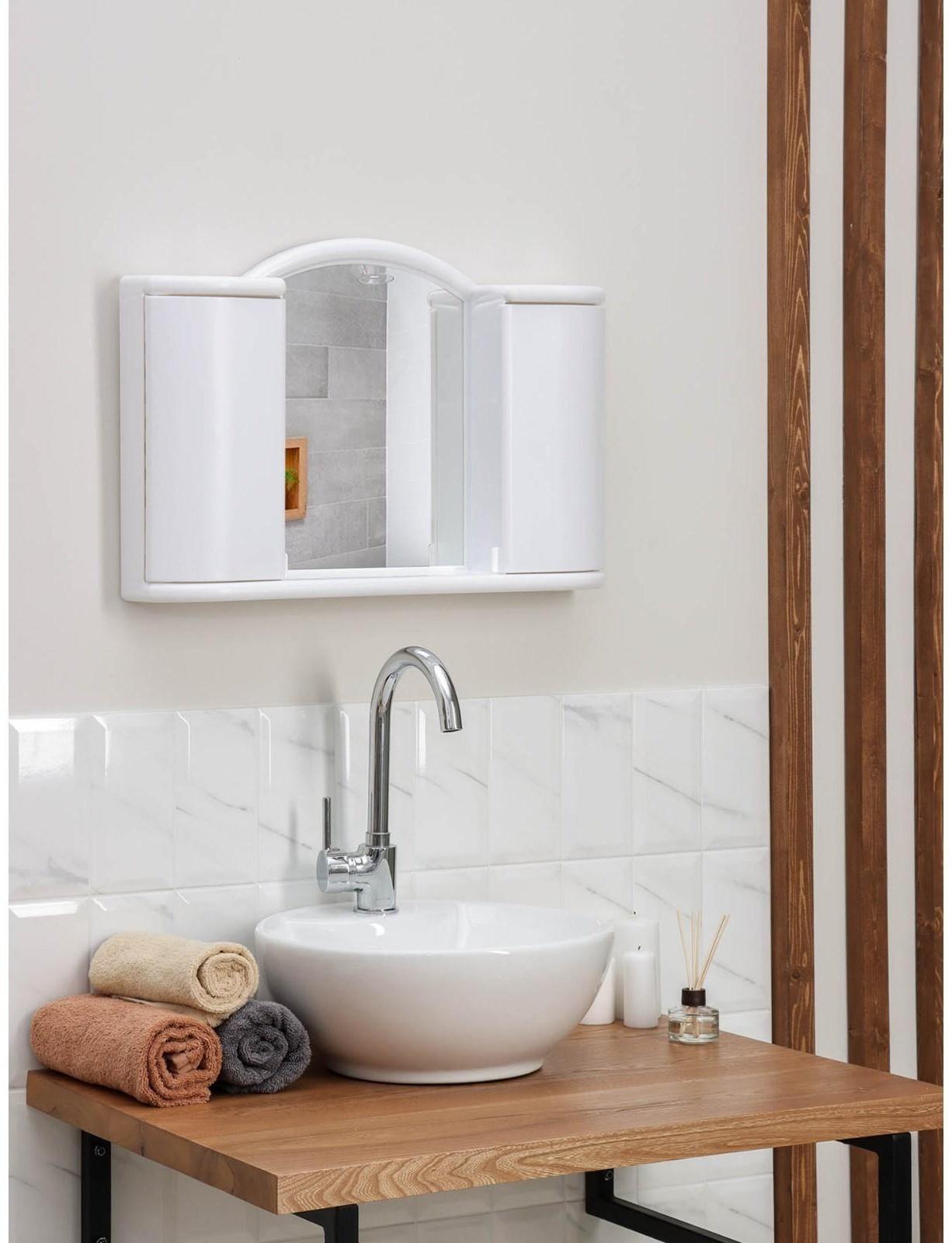 Шкафчик зеркальный для ванной комнаты «Арго», цвет снежно-белый