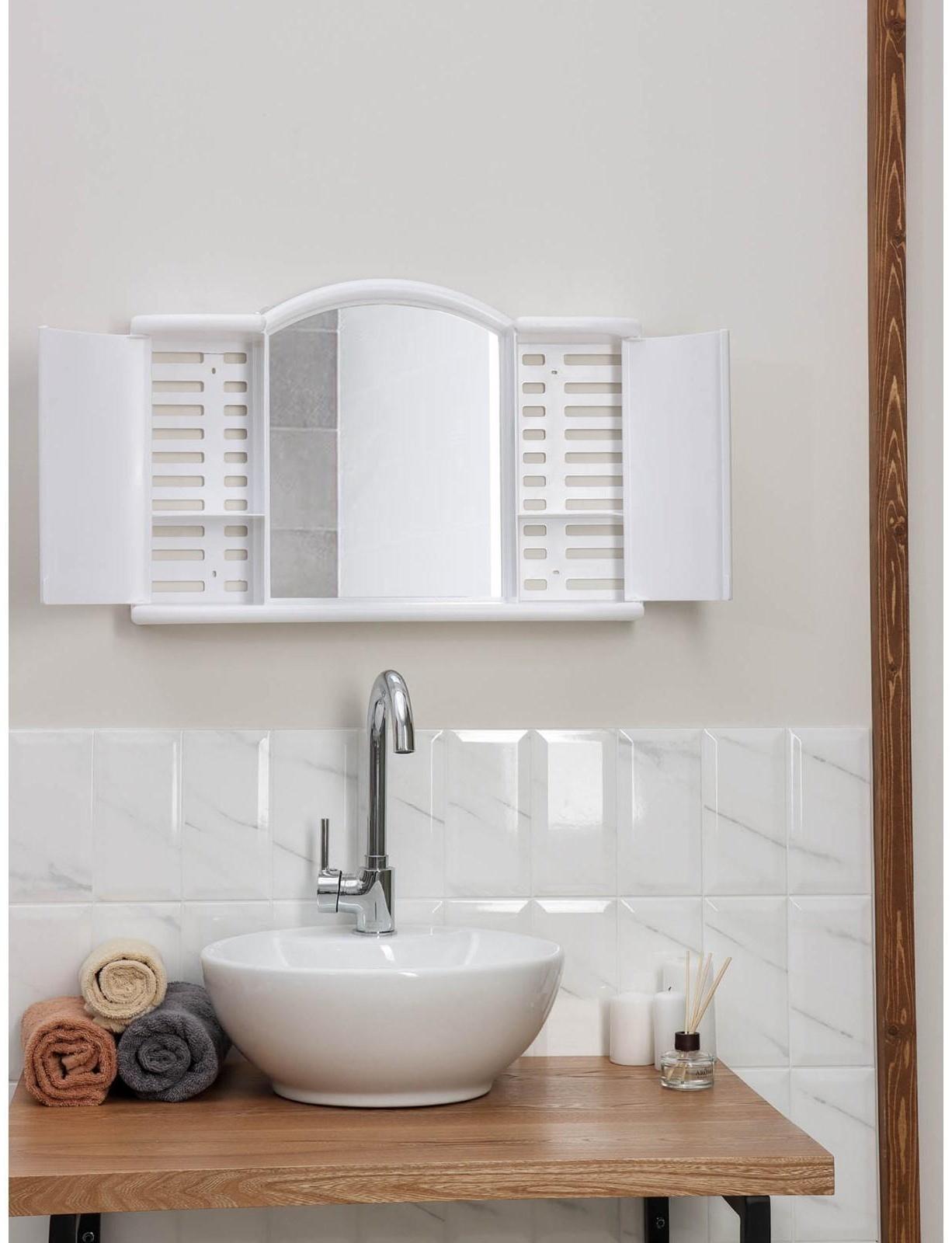 Шкафчик зеркальный для ванной комнаты «Арго», цвет снежно-белый