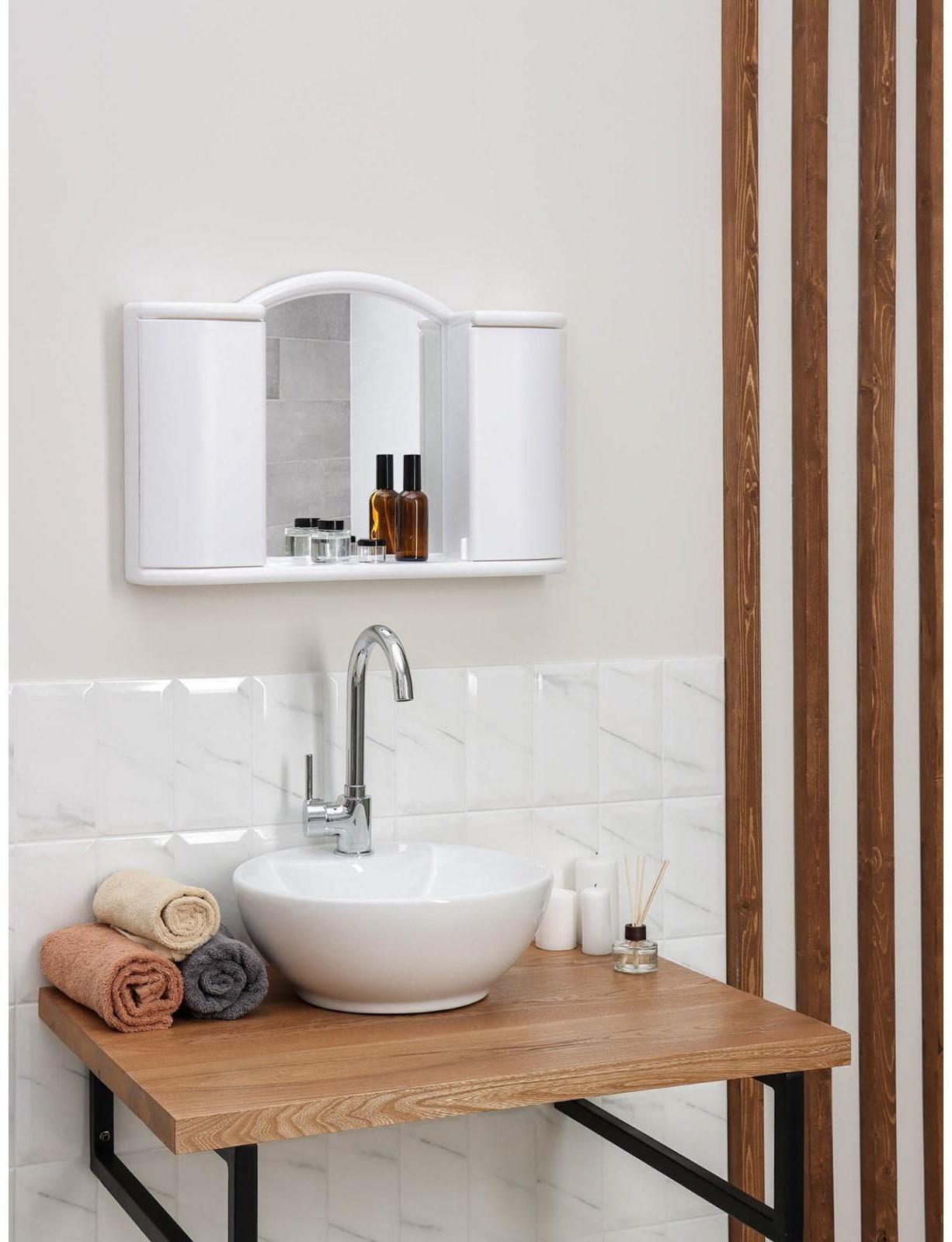 Шкафчик зеркальный для ванной комнаты «Арго», цвет снежно-белый