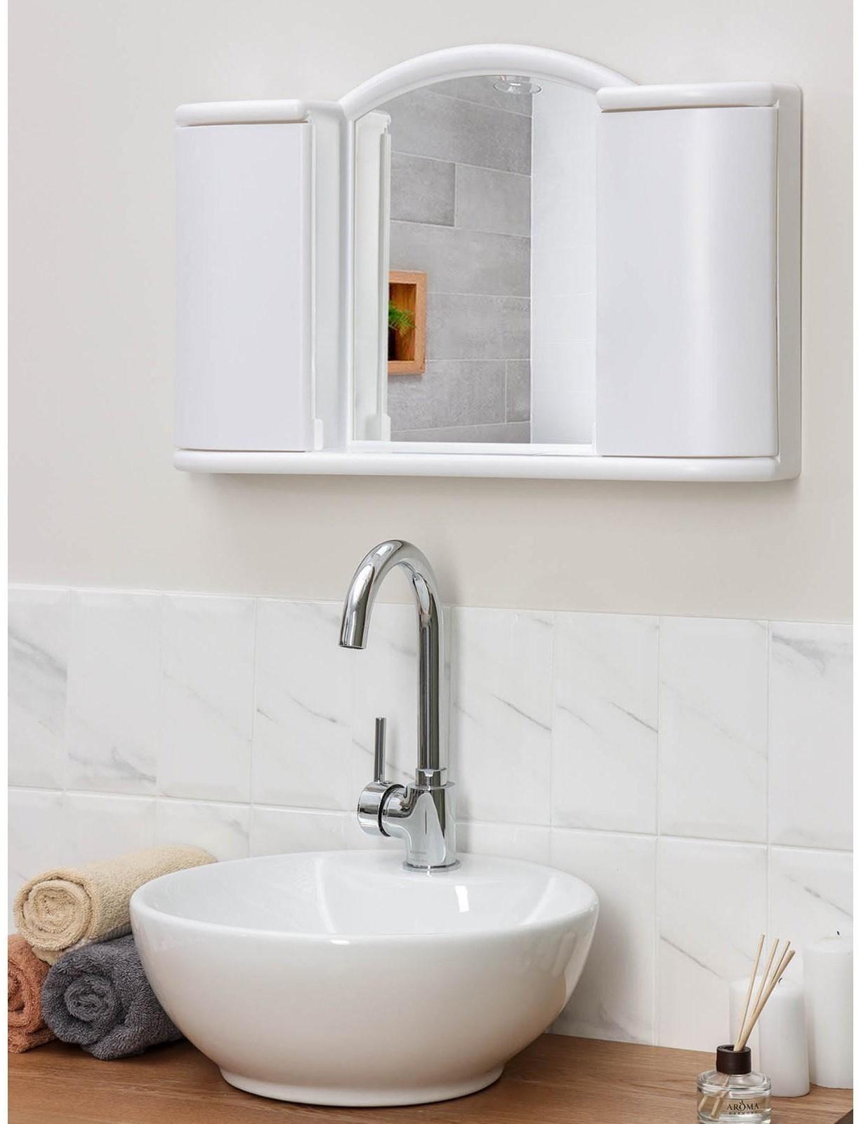 Шкафчик зеркальный для ванной комнаты «Арго», цвет снежно-белый