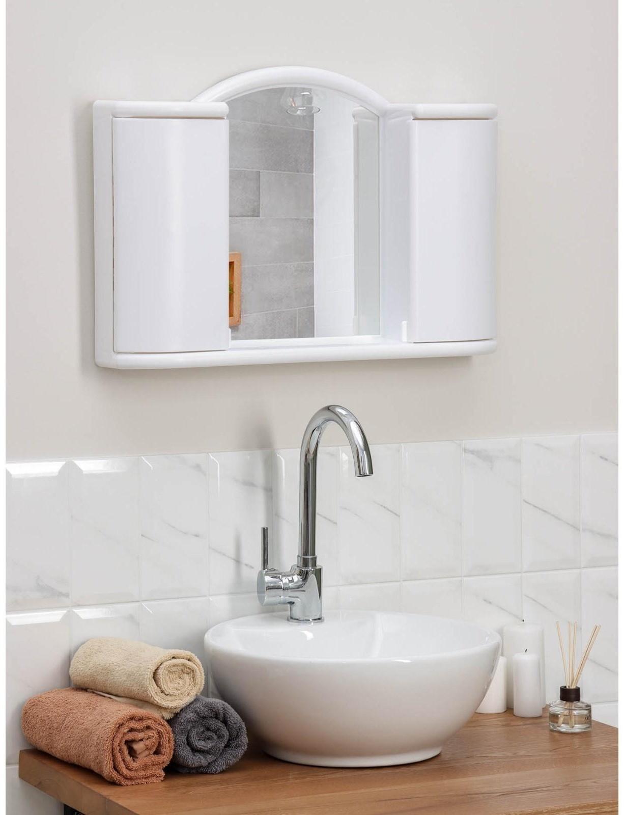 Шкафчик зеркальный для ванной комнаты «Арго», цвет снежно-белый