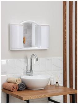 Шкафчик зеркальный для ванной комнаты «Арго», цвет снежно-белый