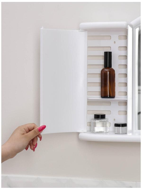 Шкафчик зеркальный для ванной комнаты «Арго», цвет снежно-белый