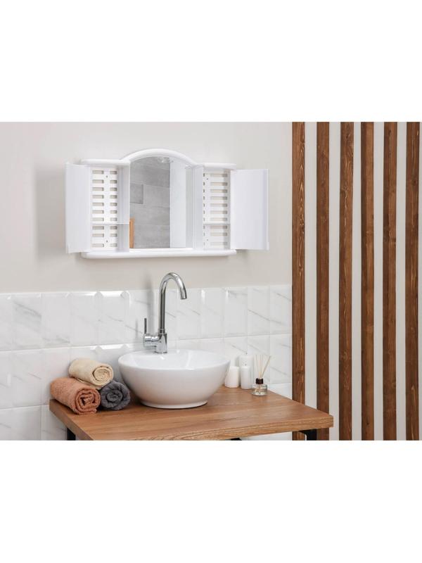 Шкафчик зеркальный для ванной комнаты «Арго», цвет снежно-белый