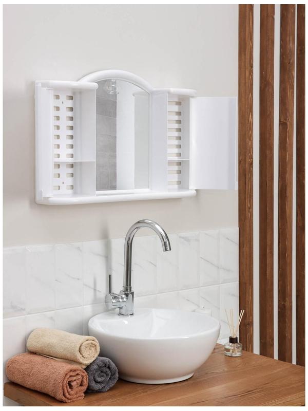 Шкафчик зеркальный для ванной комнаты «Арго», цвет снежно-белый