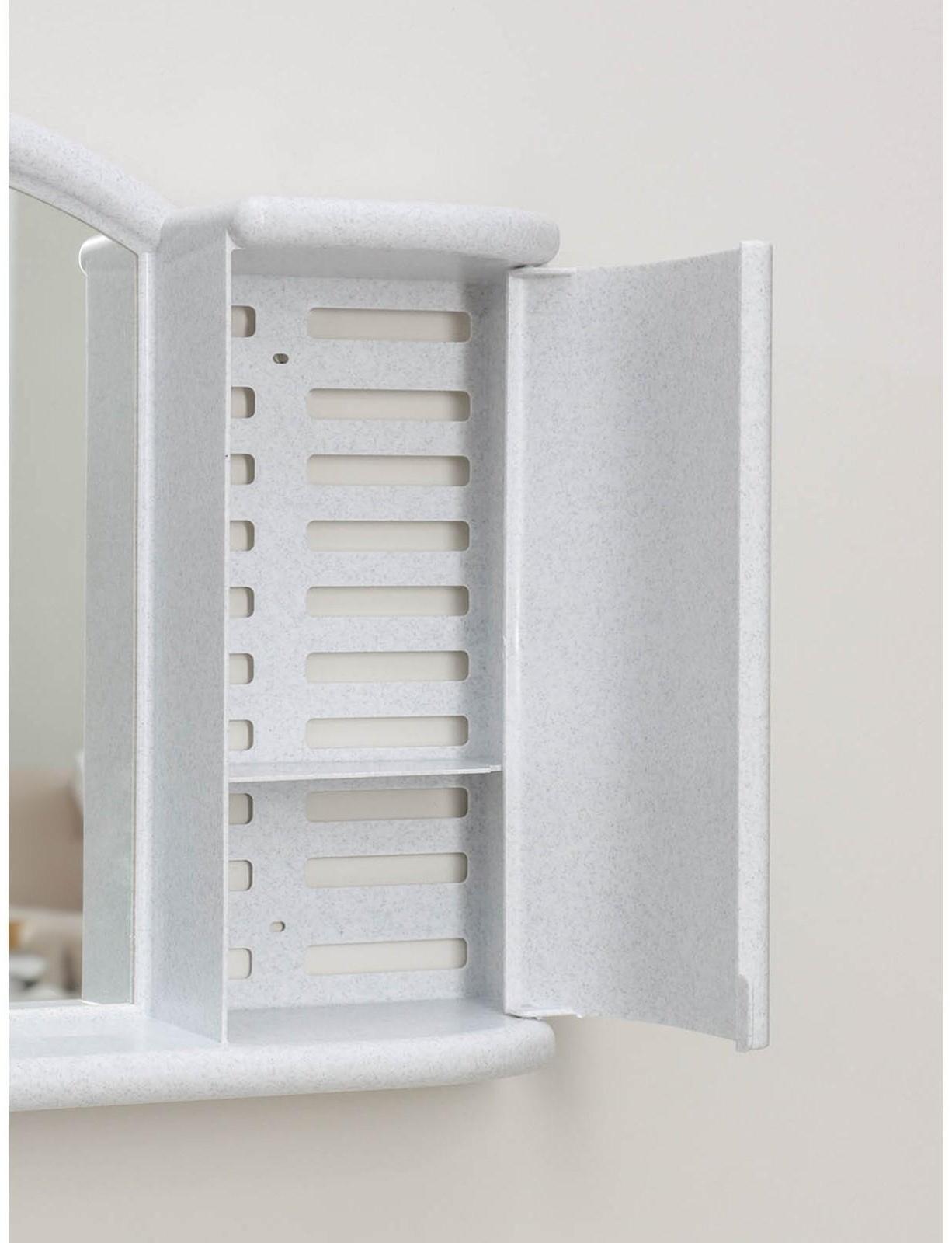 Шкафчик зеркальный для ванной комнаты «Арго», цвет белый мрамор