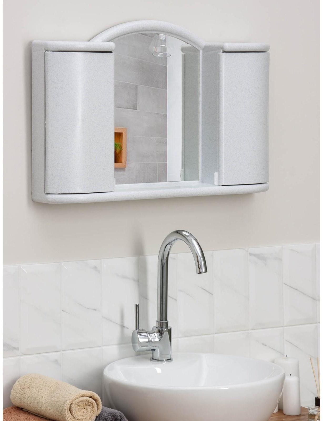 Шкафчик зеркальный для ванной комнаты «Арго», цвет белый мрамор