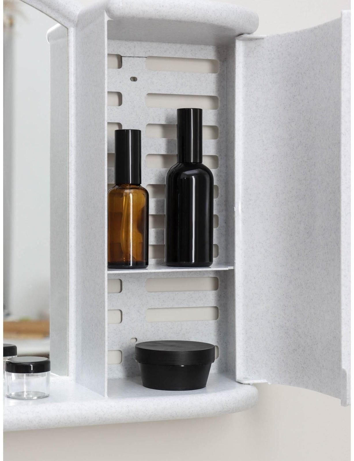 Шкафчик зеркальный для ванной комнаты «Арго», цвет белый мрамор