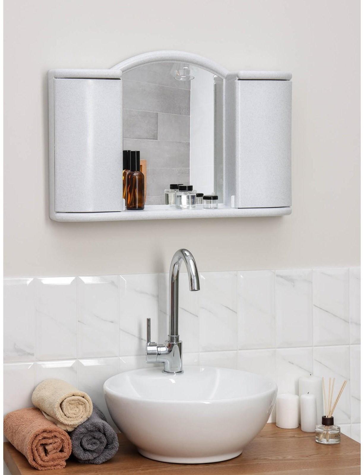 Шкафчик зеркальный для ванной комнаты «Арго», цвет белый мрамор