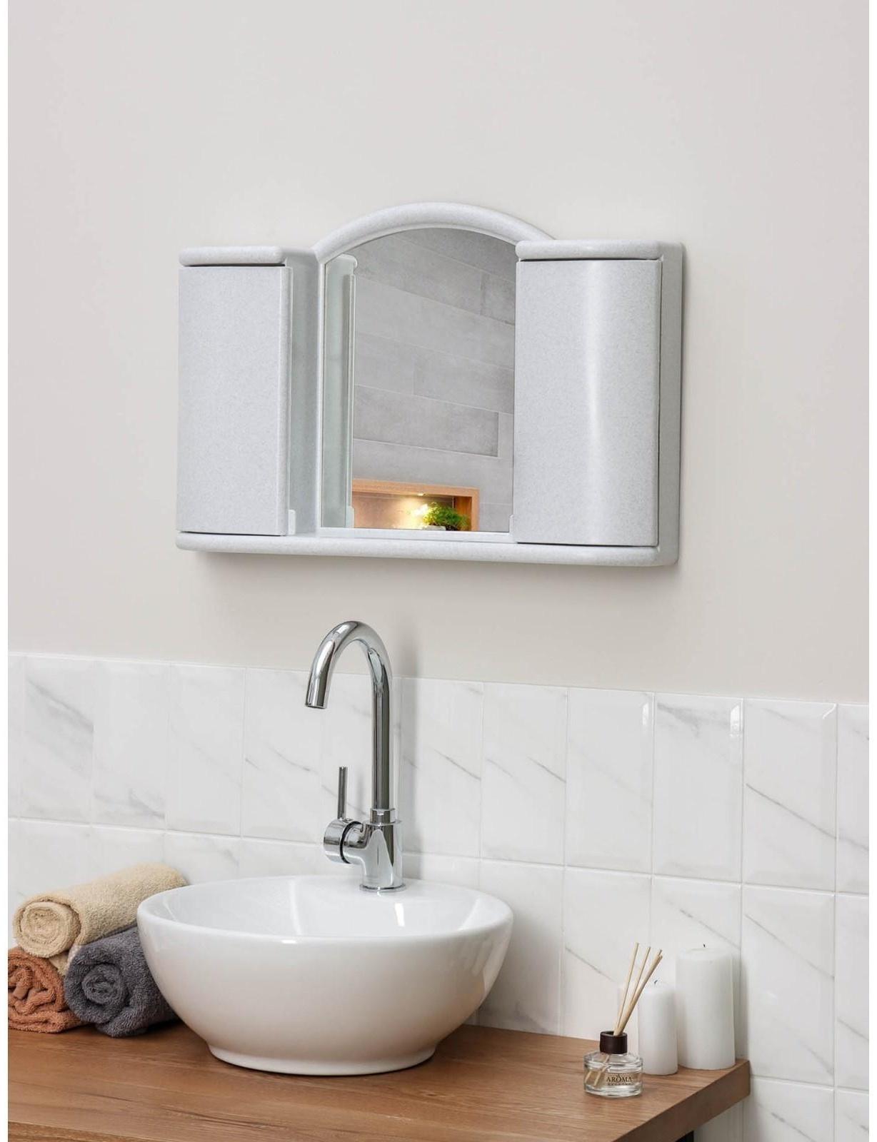 Шкафчик зеркальный для ванной комнаты «Арго», цвет белый мрамор