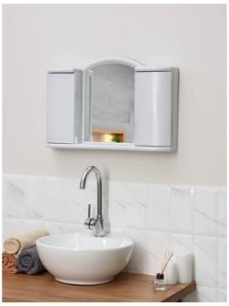 Шкафчик зеркальный для ванной комнаты «Арго», цвет белый мрамор