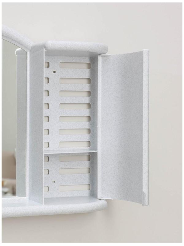 Шкафчик зеркальный для ванной комнаты «Арго», цвет белый мрамор