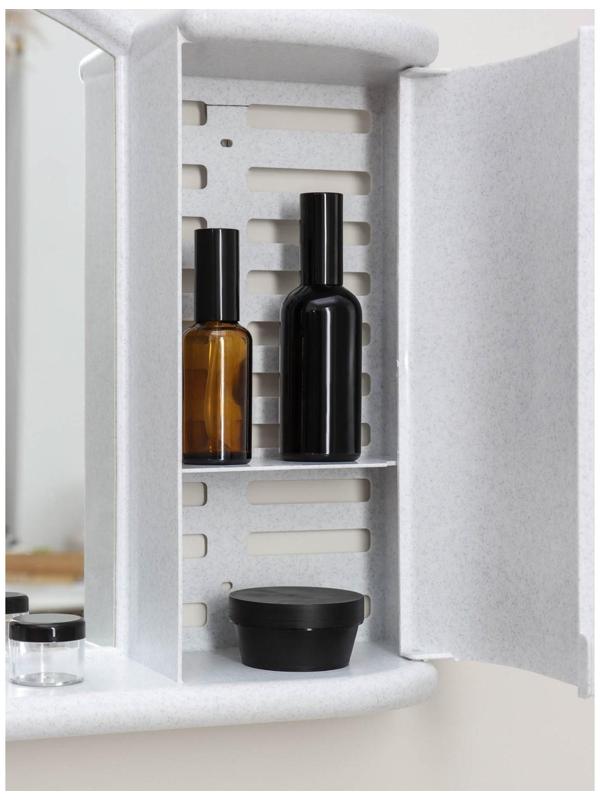 Шкафчик зеркальный для ванной комнаты «Арго», цвет белый мрамор