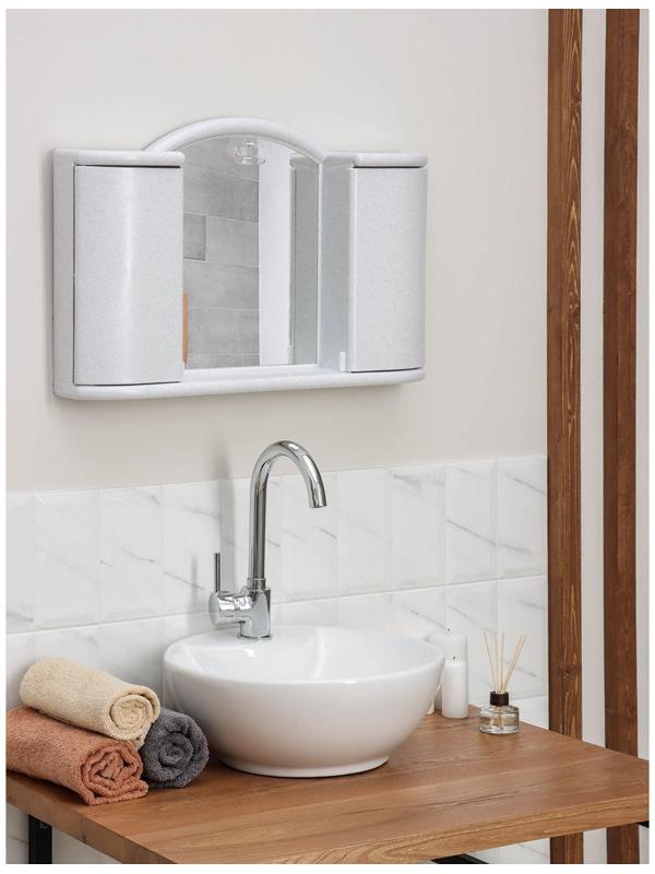 Шкафчик зеркальный для ванной комнаты «Арго», цвет белый мрамор