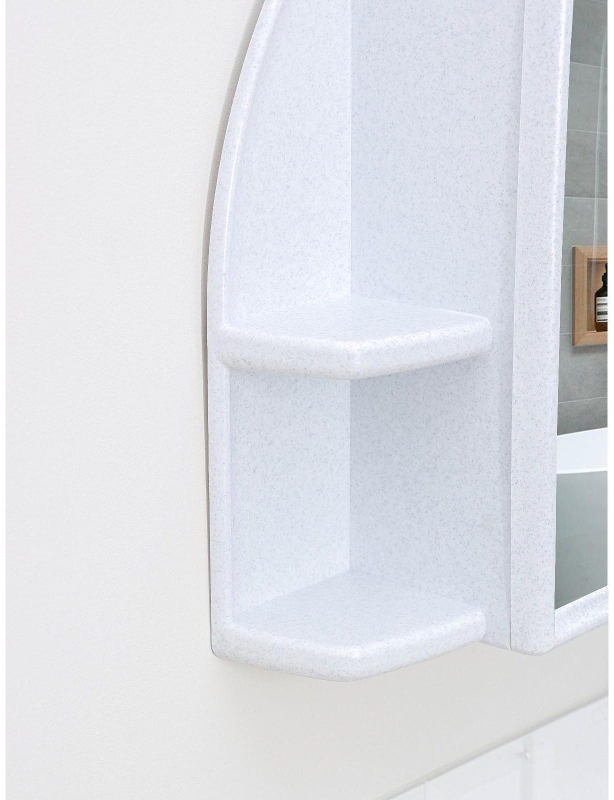 Шкафчик для ванной комнаты c зеркалом «Орион», цвет белый мрамор