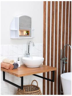 Шкафчик для ванной комнаты c зеркалом «Орион», цвет белый мрамор