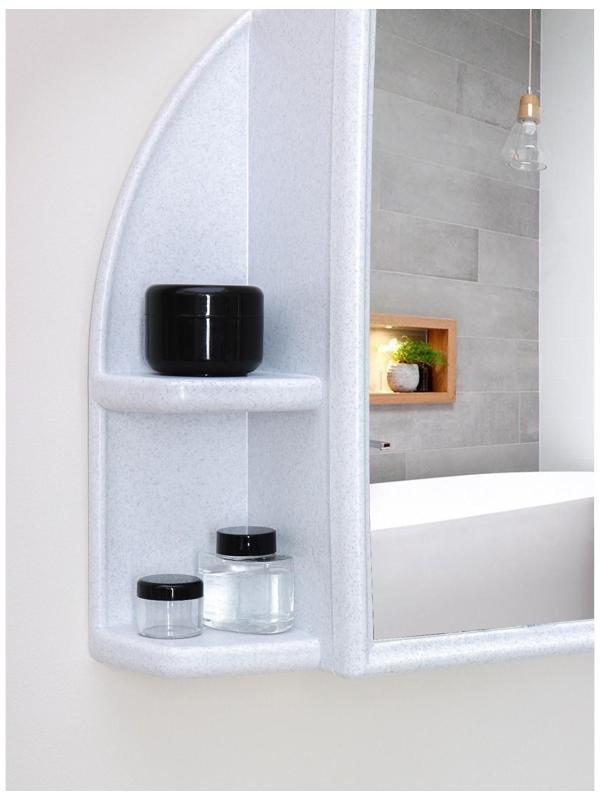 Шкафчик для ванной комнаты c зеркалом «Орион», цвет белый мрамор