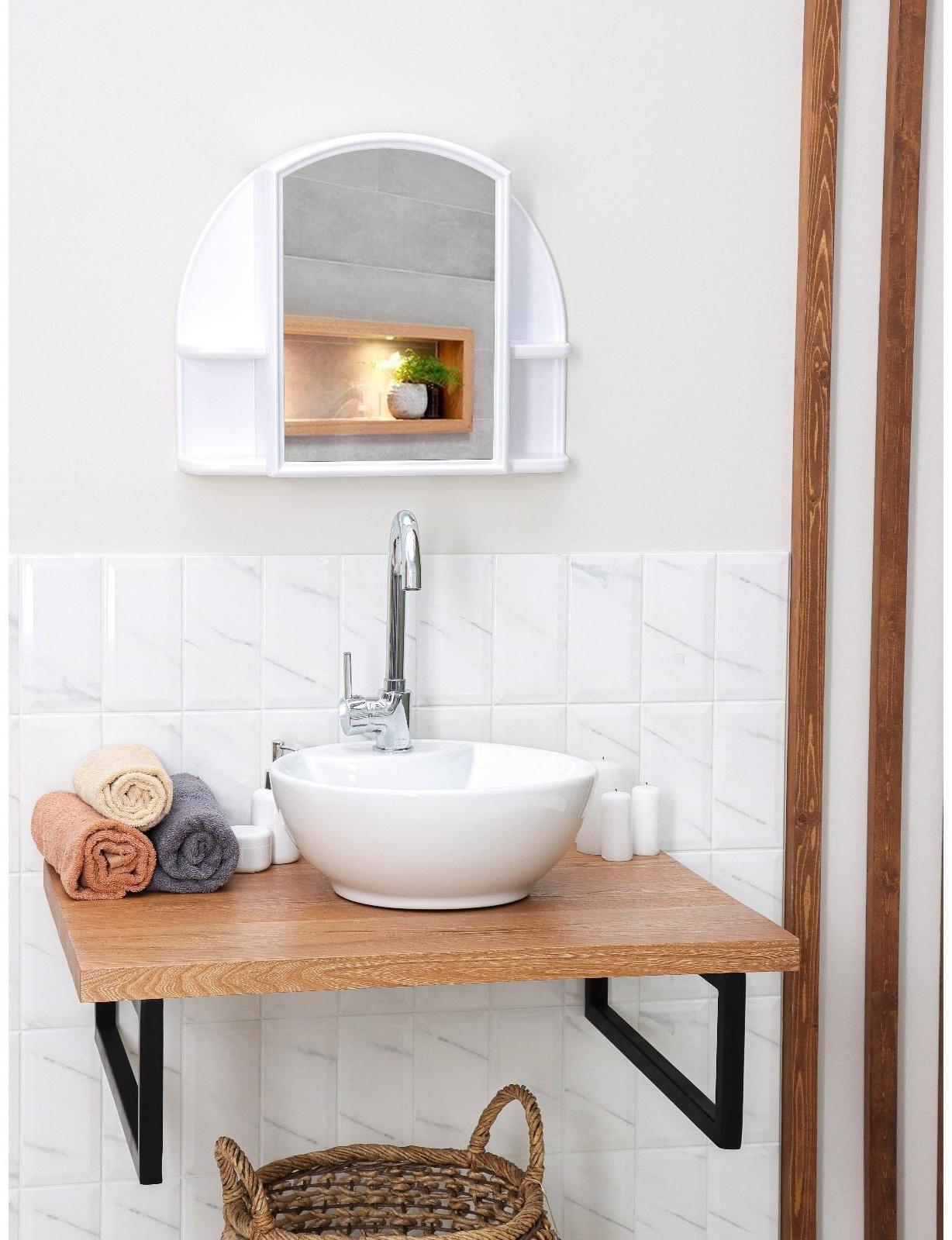 Шкафчик для ванной комнаты с зеркалом «Орион», цвет снежно-белый