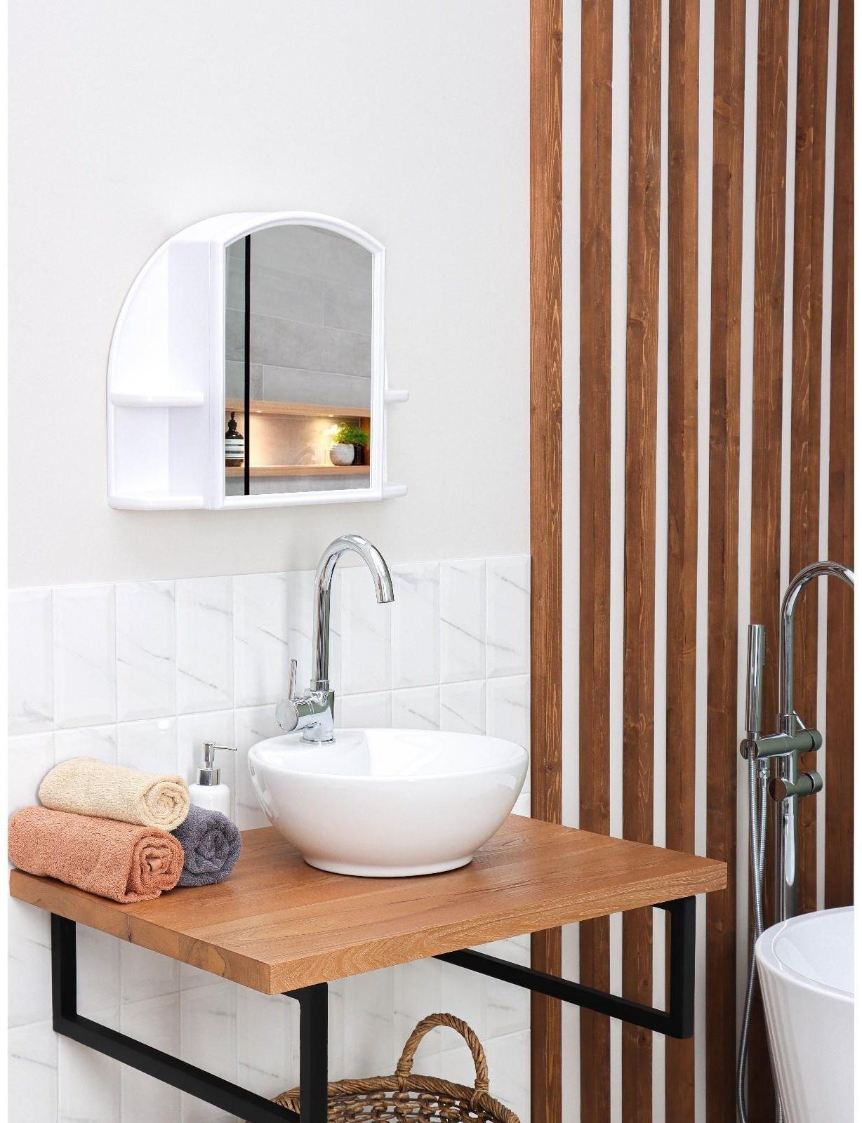 Шкафчик для ванной комнаты с зеркалом «Орион», цвет снежно-белый