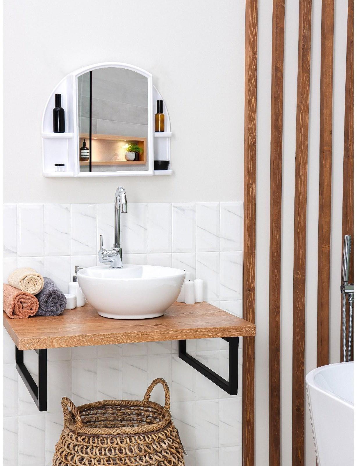 Шкафчик для ванной комнаты с зеркалом «Орион», цвет снежно-белый