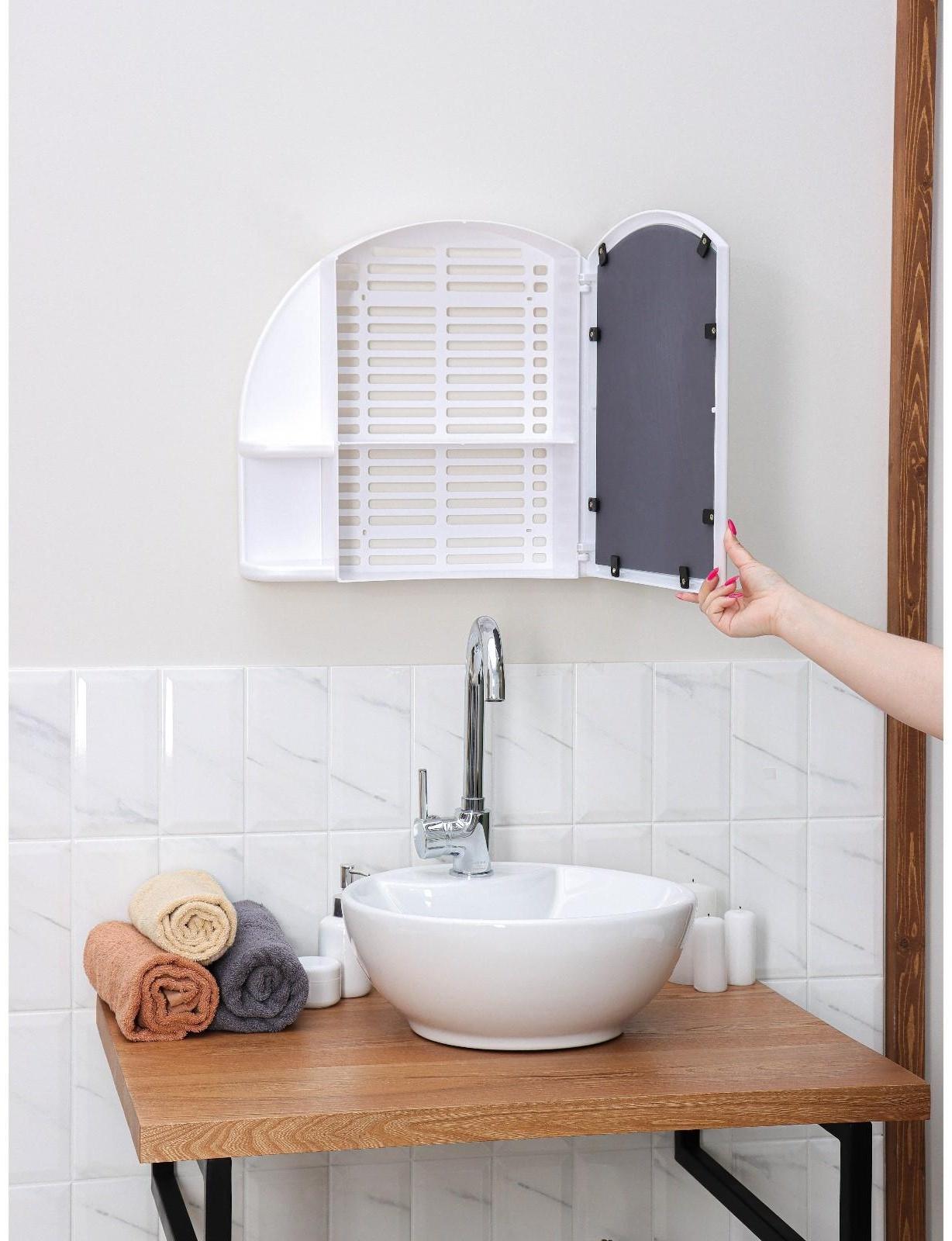 Шкафчик для ванной комнаты с зеркалом «Орион», цвет снежно-белый