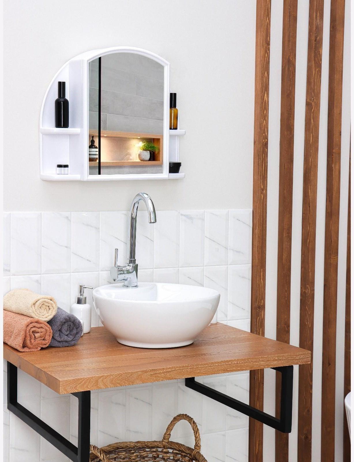 Шкафчик для ванной комнаты с зеркалом «Орион», цвет снежно-белый