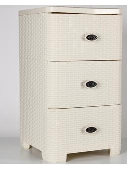 Комод 3-х секционный «Плетёнка», цвет слоновая кость