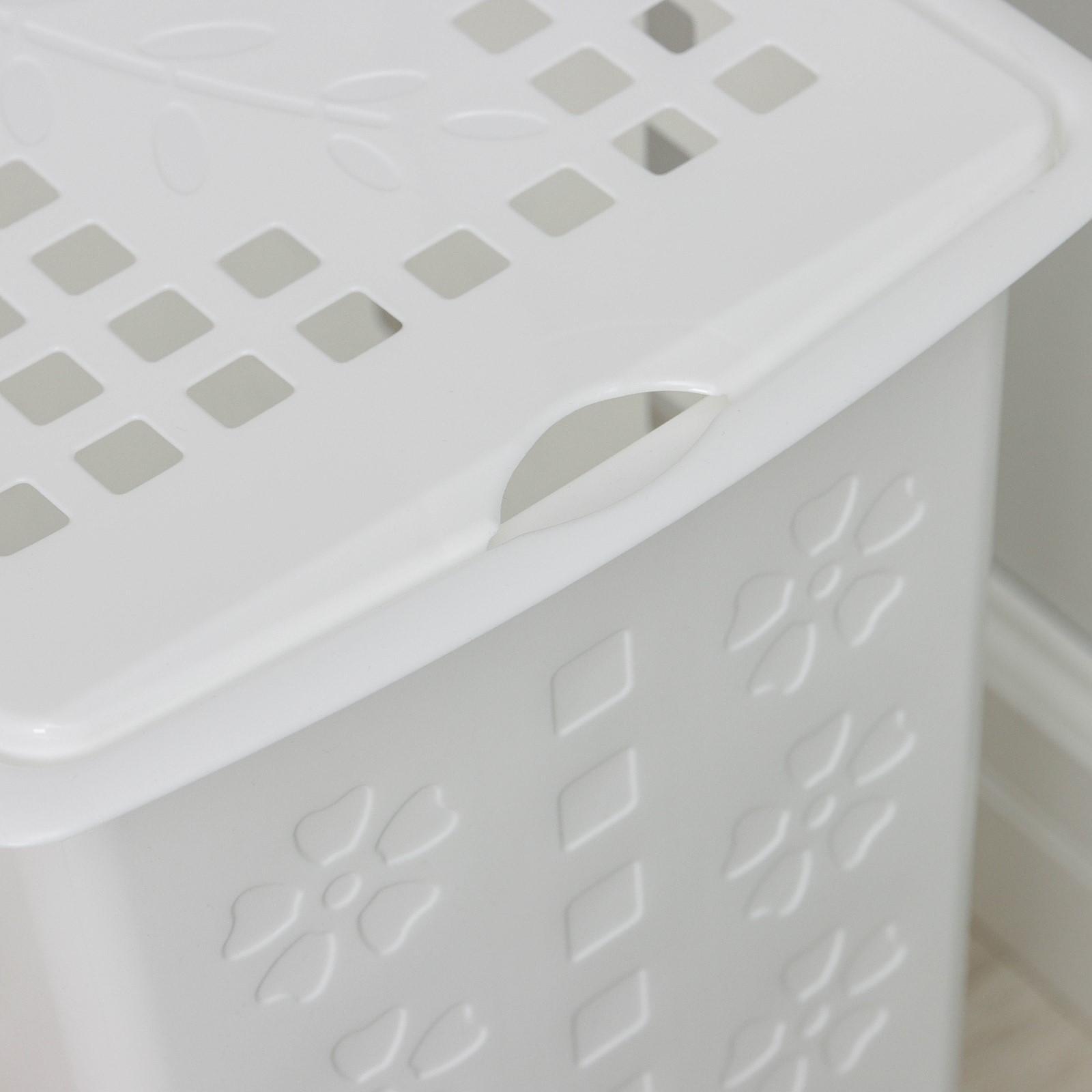 Корзина бельевая с крышкой «Виолетта», 30 л, 36×26,5×47,5 см, цвет белый