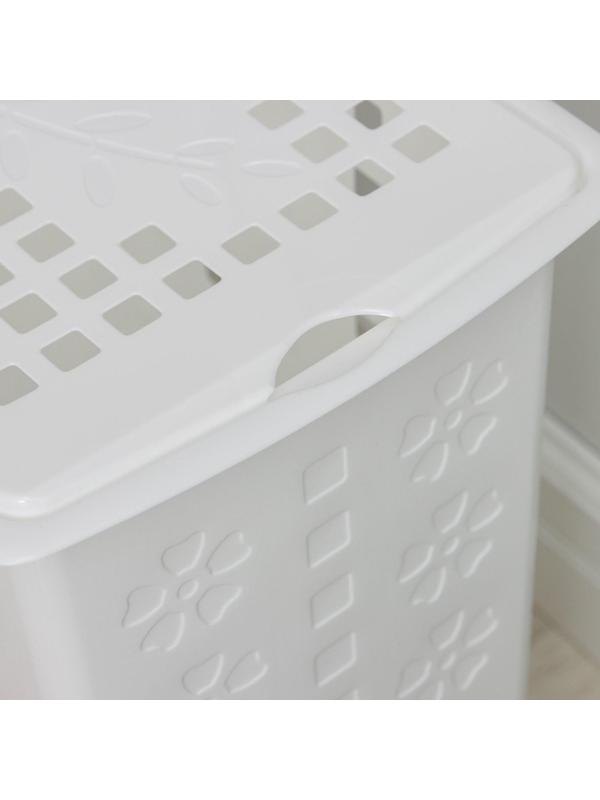 Корзина бельевая с крышкой «Виолетта», 30 л, 36×26,5×47,5 см, цвет белый