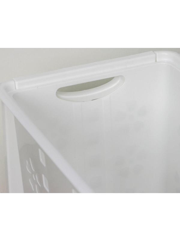 Корзина бельевая с крышкой «Виолетта», 30 л, 36×26,5×47,5 см, цвет белый