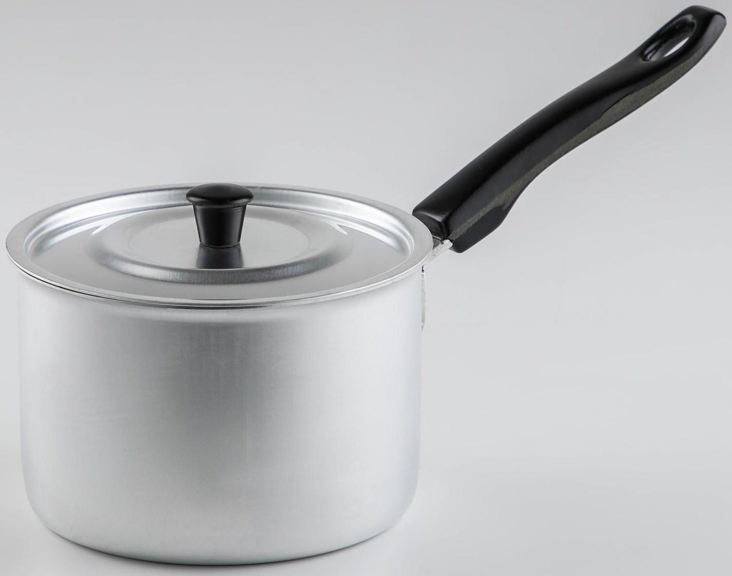 Ковш с крышкой Consul, 1,5 л, d=14 см, пластиковая ручка, цвет хромированный